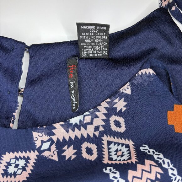 Fire Los Angeles Women Spaghetti Strap Maxi‎ Dress Sz Medium Aztec Southwestern - Picture 3 of 16